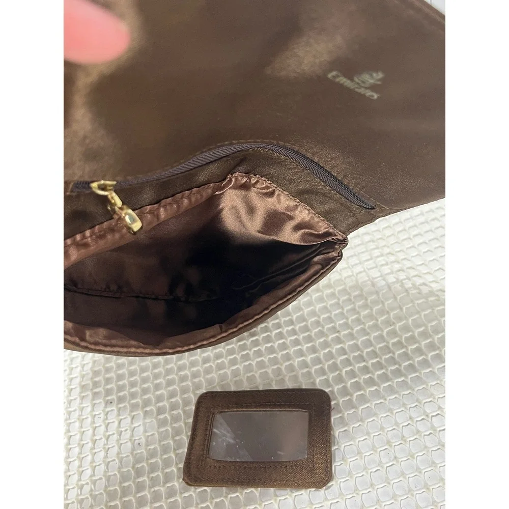 Emirates‎ Bulgari Brown Cosmetic Travel Pouch Bag Mirror Gold Ring